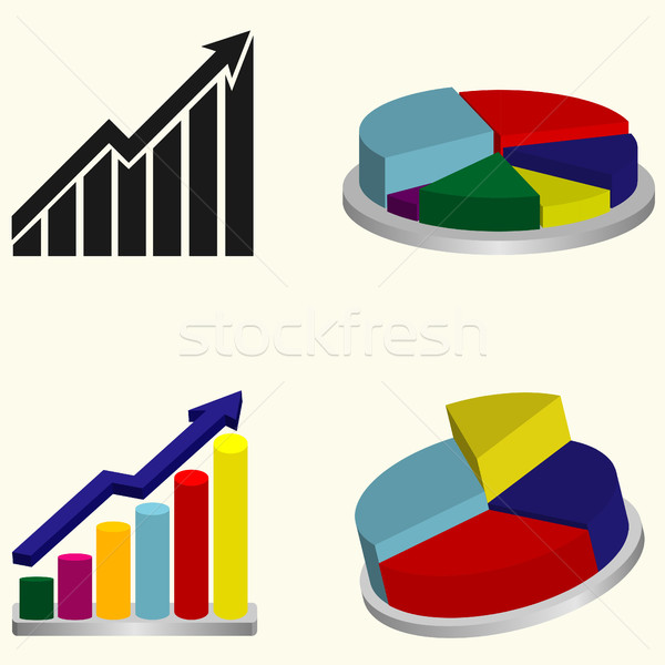 Foto stock: Traçar · gráfico · assinar · conjunto · sinais · ícones