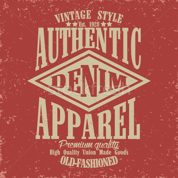 Denim typografie print vintage grunge tshirt Stockfoto © BoogieMan