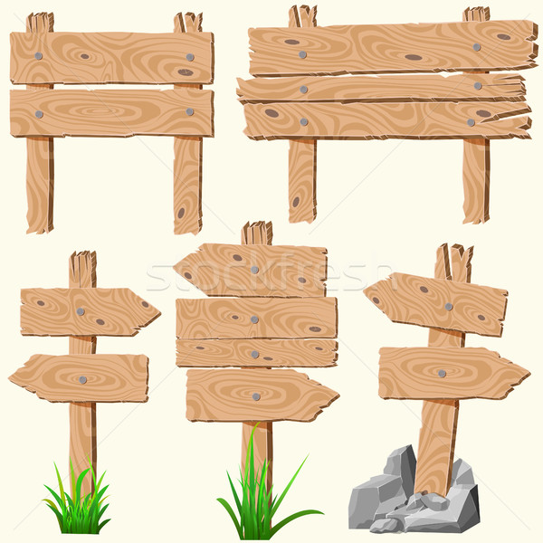 set of wooden planks Stock photo © BoogieMan