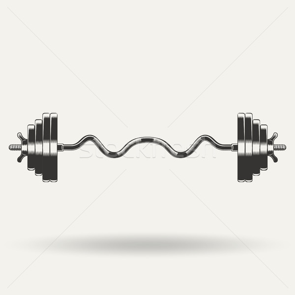 Monochroom fitness icon stijl witte vector Stockfoto © BoogieMan