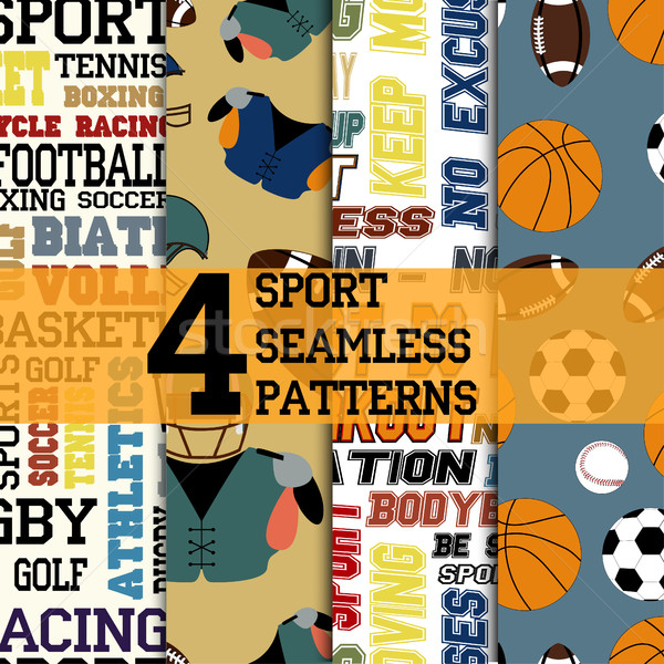 Sport patterns set Stock photo © BoogieMan