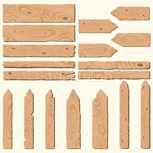 Ingesteld houten lege hek scheuren Stockfoto © BoogieMan