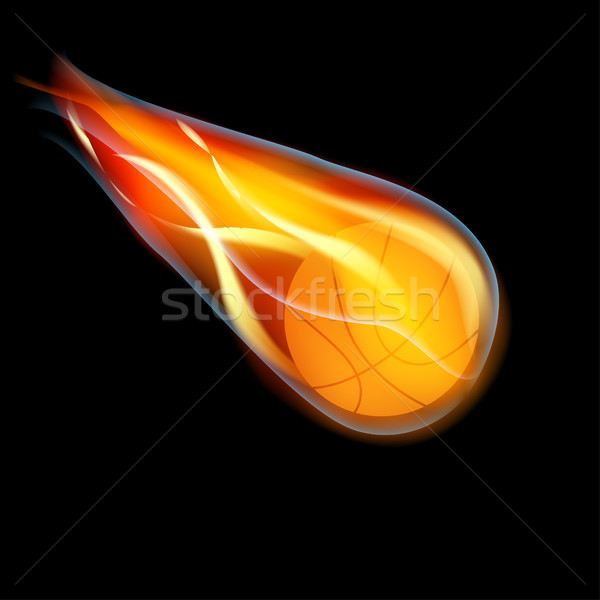 Сток-фото: баскетбол · огня · Flying · черный · вектора · спорт