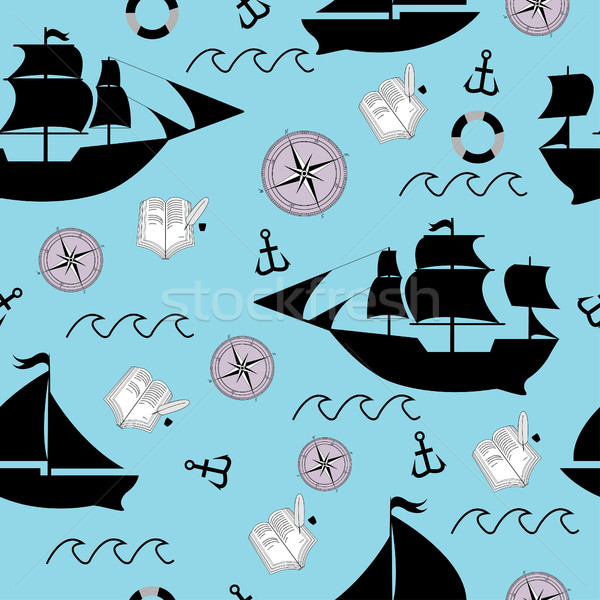 Zee naadloos schepen wind steeg Stockfoto © BoogieMan