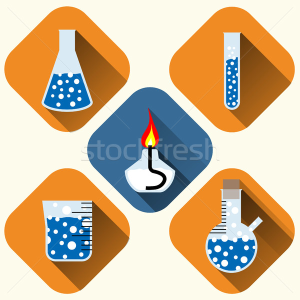 Chemical icons set Stock photo © BoogieMan