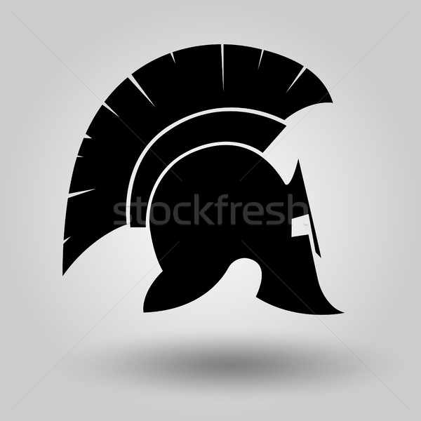 Helmen silhouet spartaans helm symbool gladiator Stockfoto © BoogieMan