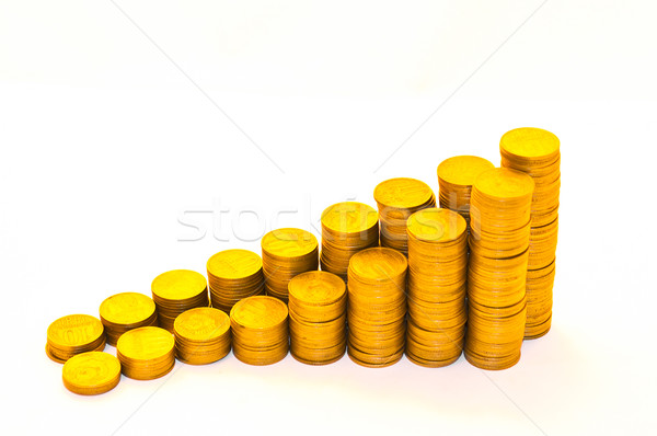 графика монетами изолированный белый деньги дизайна Сток-фото © Borissos