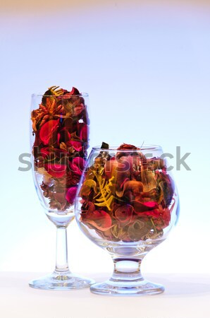 Verre séché laisse isolé blanche fleurs [[stock_photo]] © Borissos