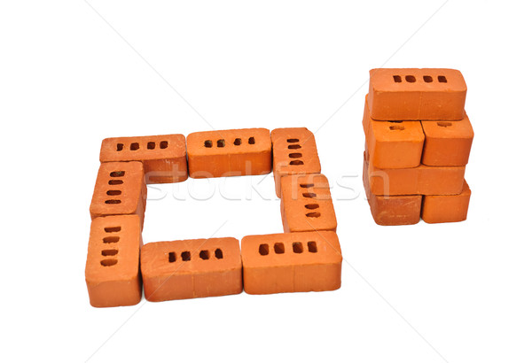 Faible briques construction isolé blanche fond [[stock_photo]] © Borissos