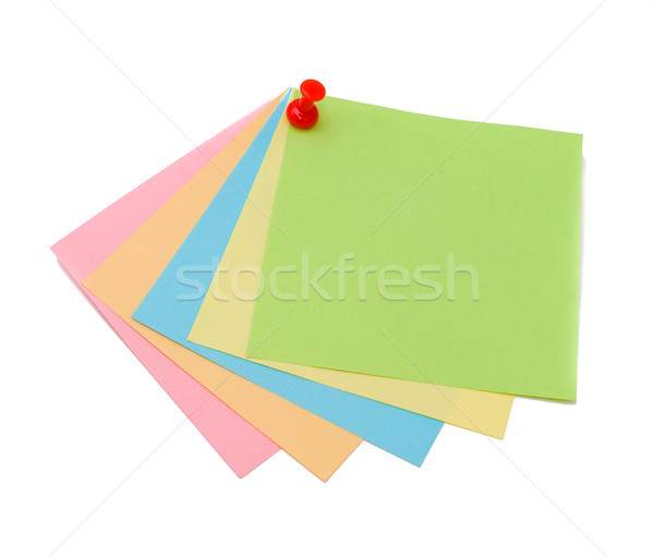 Couleur autocollants isolé blanche papier note [[stock_photo]] © Borissos