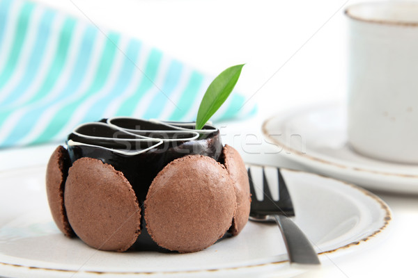 Delicious chocolate cake with coffee Stock photo © borna_mir