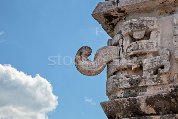 Yağmur Tanrı Meksika heykel Chichen Itza eski Stok fotoğraf © borna_mir