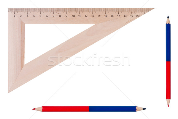 Ruler and pencils isolate on white background. Stock photo © borysshevchuk