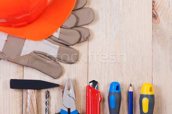 Construction outils haut vue arbre [[stock_photo]] © borysshevchuk