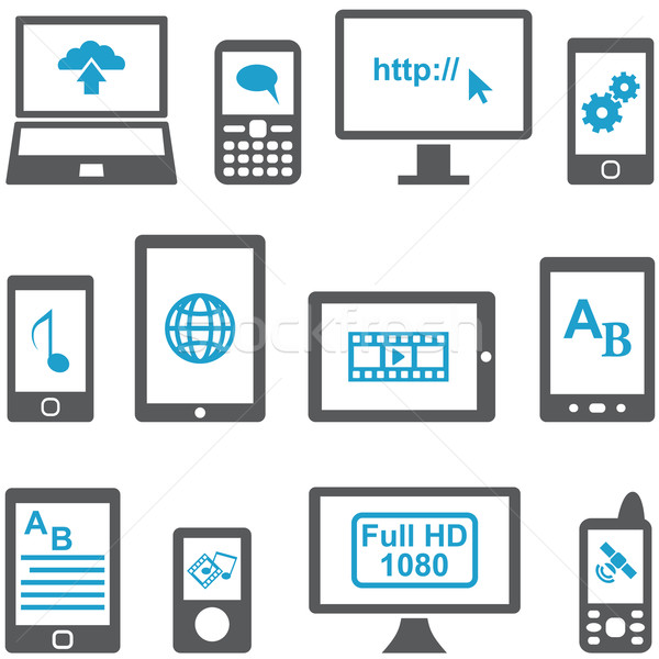 Icons set computers and mobile devices Stock photo © borysshevchuk