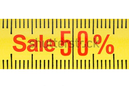 Ruler sale 50 percent concept isolated. Stock photo © borysshevchuk