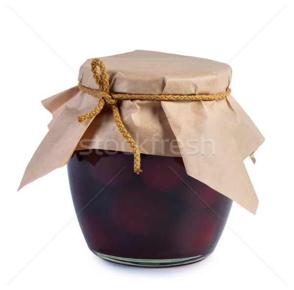 Frutas vidrio jar cubierto papel Foto stock © borysshevchuk