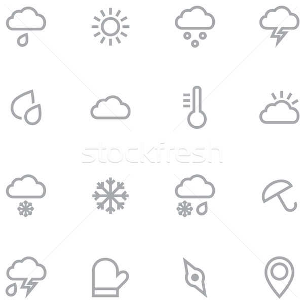 Set outline weather icons for web and mobile applications. Stock photo © borysshevchuk