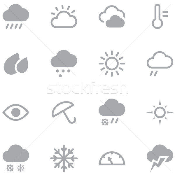 Ayarlamak hava durumu simgeler web hareketli uygulamaları Stok fotoğraf © borysshevchuk