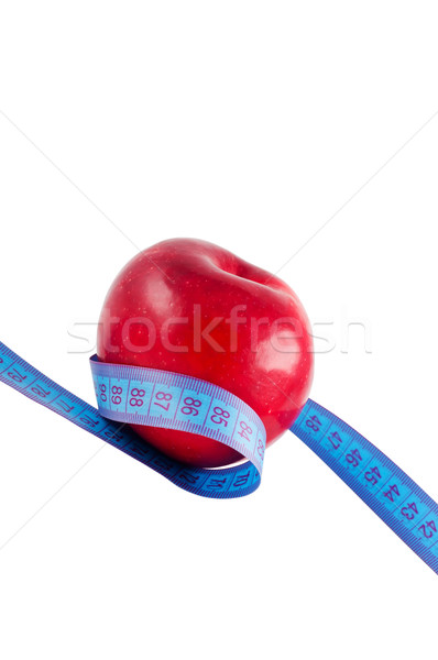 Appel heerser geïsoleerd witte vruchten foto Stockfoto © borysshevchuk