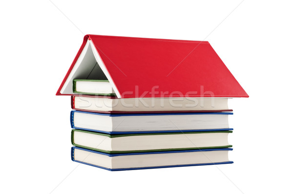 Stock photo: Books house isolated on white background.