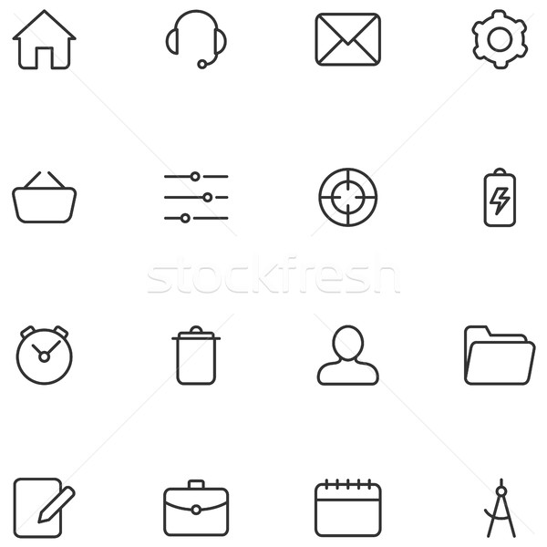 Vector iconen knoppen web interface mobiele Stockfoto © borysshevchuk