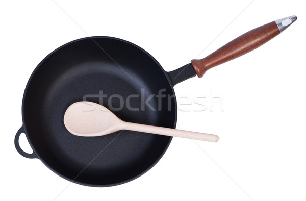 Foto stock: Vacío · pan · cuchara · de · madera · superior · vista · objetos