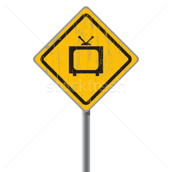 テレビ 古い みすぼらしい 道路標識 テクスチャ 色 ストックフォト © borysshevchuk