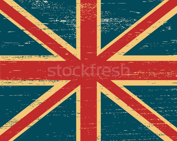 Vector shabby British flag. Stock photo © borysshevchuk