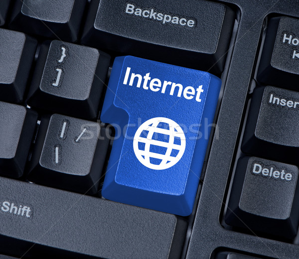 Internet knop wereldbol toetsenbord business computer Stockfoto © borysshevchuk