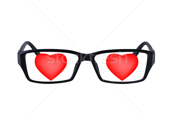Eye glasses with hearts isolated. Stock photo © borysshevchuk
