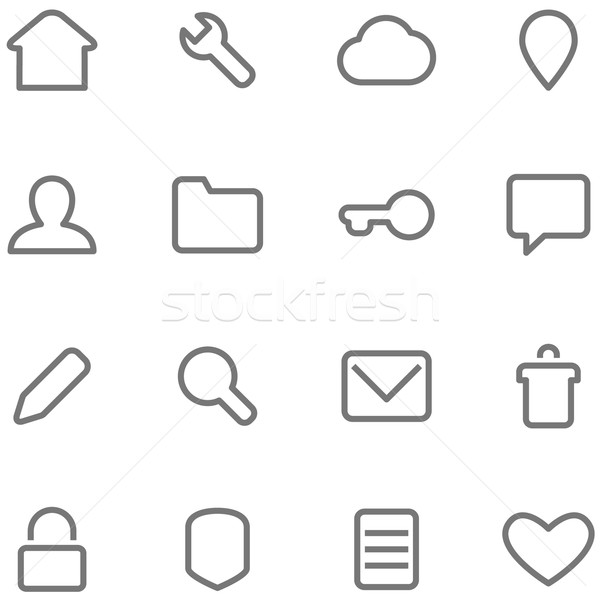 Vector icons in minimalist style. Stock photo © borysshevchuk