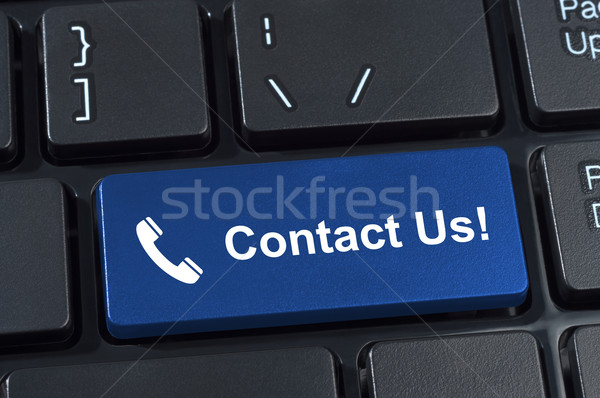 Contact Us button keyboard with icon handset. Stock photo © borysshevchuk