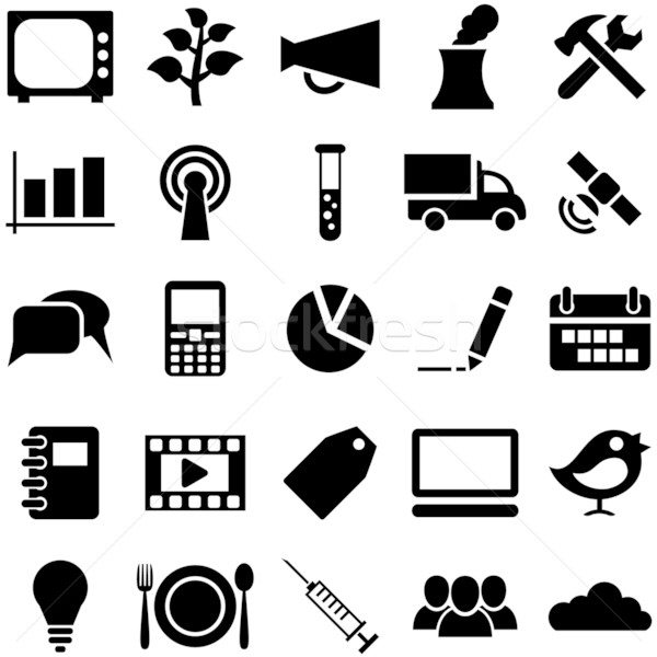 Ingesteld iconen symbolen web business geneeskunde Stockfoto © borysshevchuk