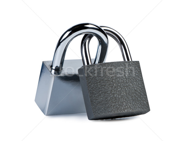 [[stock_photo]]: Deux · fermé · blanche · sécurité · sécurité · lock