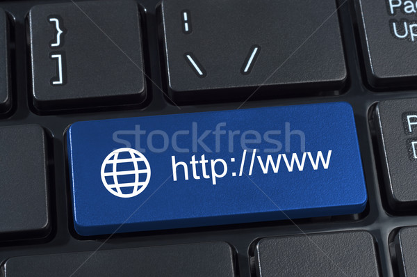 Knop internet adres http www wereldbol Stockfoto © borysshevchuk