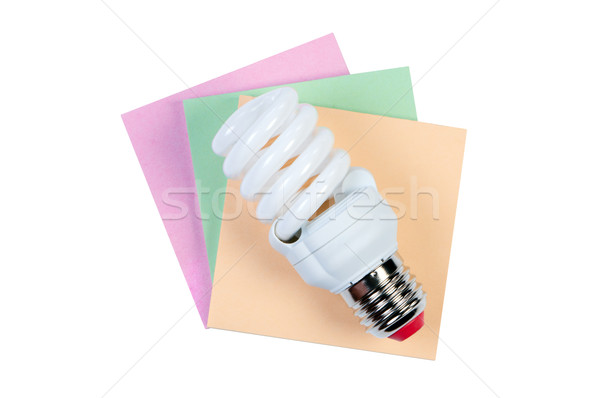 能源 節約 燈 顏色 貼紙 孤立 商業照片 © borysshevchuk