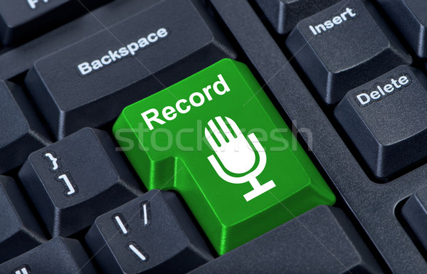 Button record with microphone. Stock photo © borysshevchuk