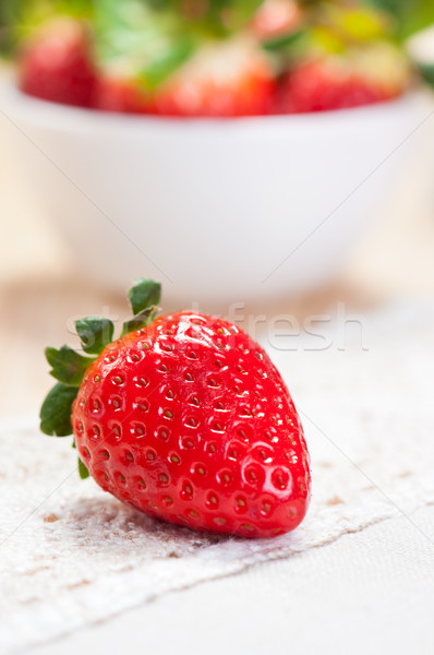 One berry strawberry close-up Stock photo © borysshevchuk