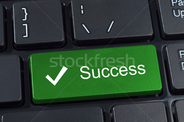 Success big green button keypad. Stock photo © borysshevchuk