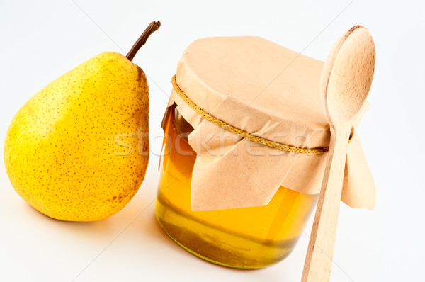 Honey in jar and pear. Stock photo © borysshevchuk