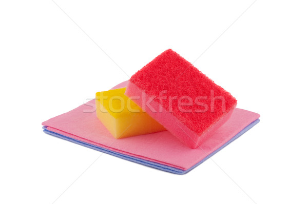 Sponges, rag for cleaning isolated on white background. Stock photo © borysshevchuk