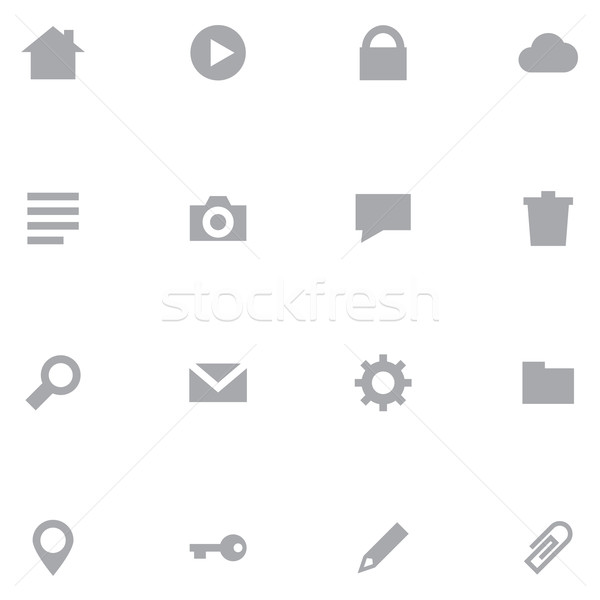 Ingesteld iconen web interface mobiele Stockfoto © borysshevchuk