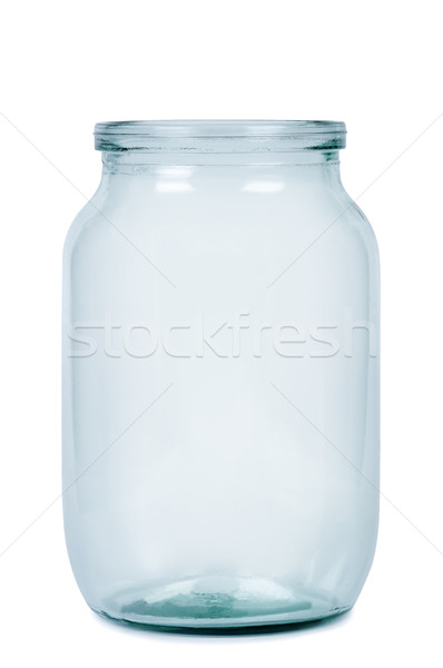 Leer Glas jar isoliert weiß Hintergrund Stock foto © borysshevchuk