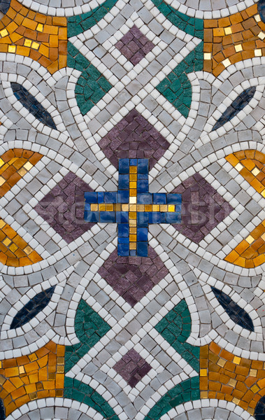 Patroon steen mozaiek abstract muur achtergrond Stockfoto © borysshevchuk