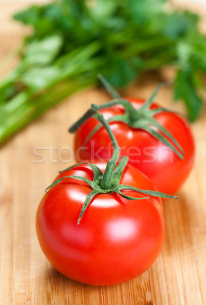 Vers rijp Rood tomaat twee tomaten Stockfoto © borysshevchuk