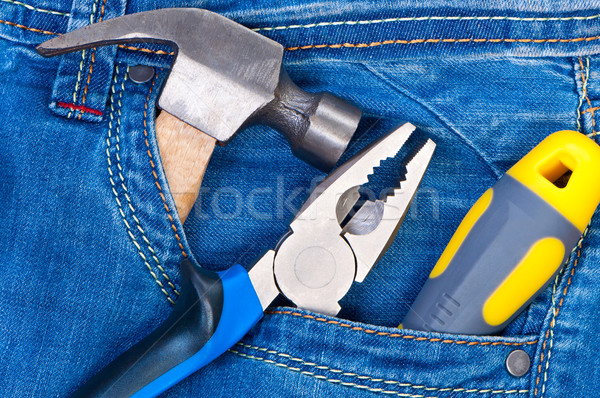 Construction outils poche jeans travaux industrie [[stock_photo]] © borysshevchuk