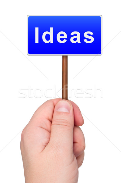 Hand holding sign with word ideas. Stock photo © borysshevchuk