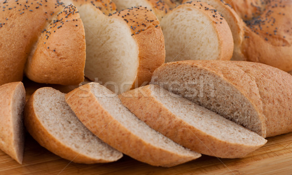 Pão fatias conselho comida fundo Foto stock © borysshevchuk