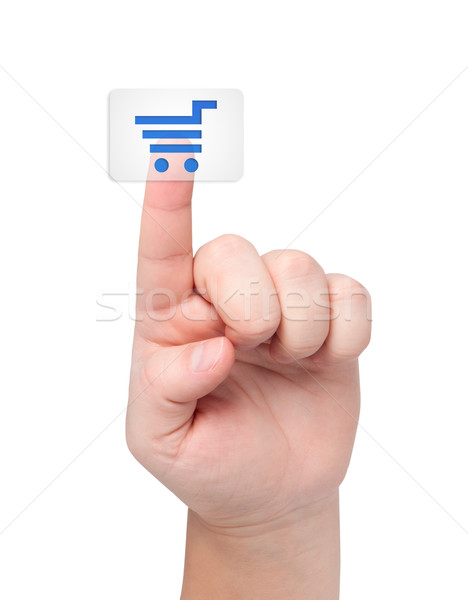 Vinger knop icon winkelwagen transparant business Stockfoto © borysshevchuk